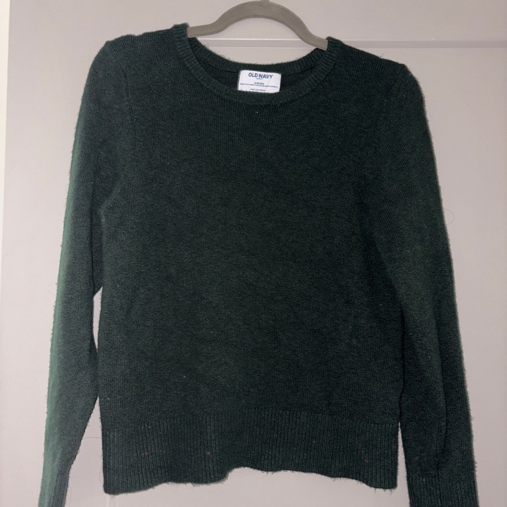 Old Navy Women's Dark Green Crew Neck Sweater
